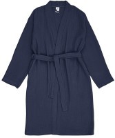 Халат из многослойного муслина темно-синего цвета из коллекции essential, размер s (75394)