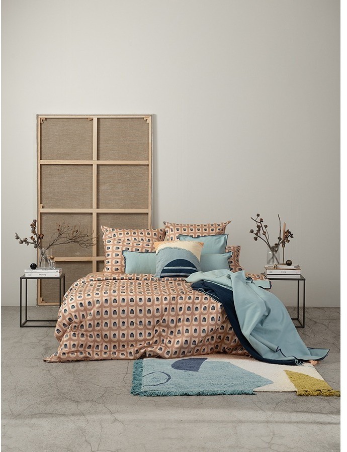 Набор из двух наволочек из сатина бежево-розового цвета с принтом blossom time из коллекции cuts&pieces, 70х70 см (70529)