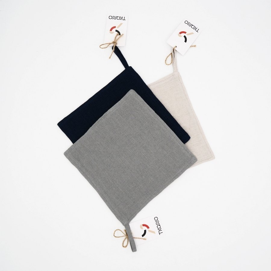 Прихватка из умягченного льна темно-синего цвета essential, 22х22 см (63362)