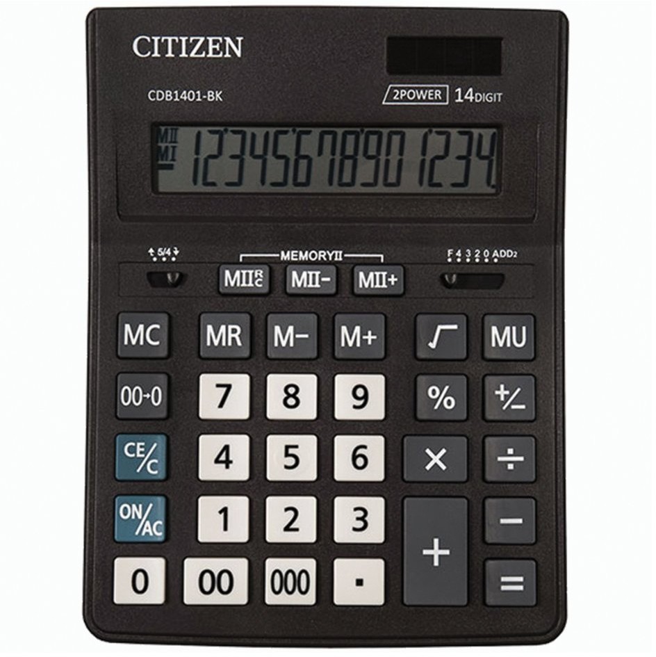 Калькулятор настольный Citizen BUSINESS LINE CDB1401BK 14 разрядов 250435 (64945)
