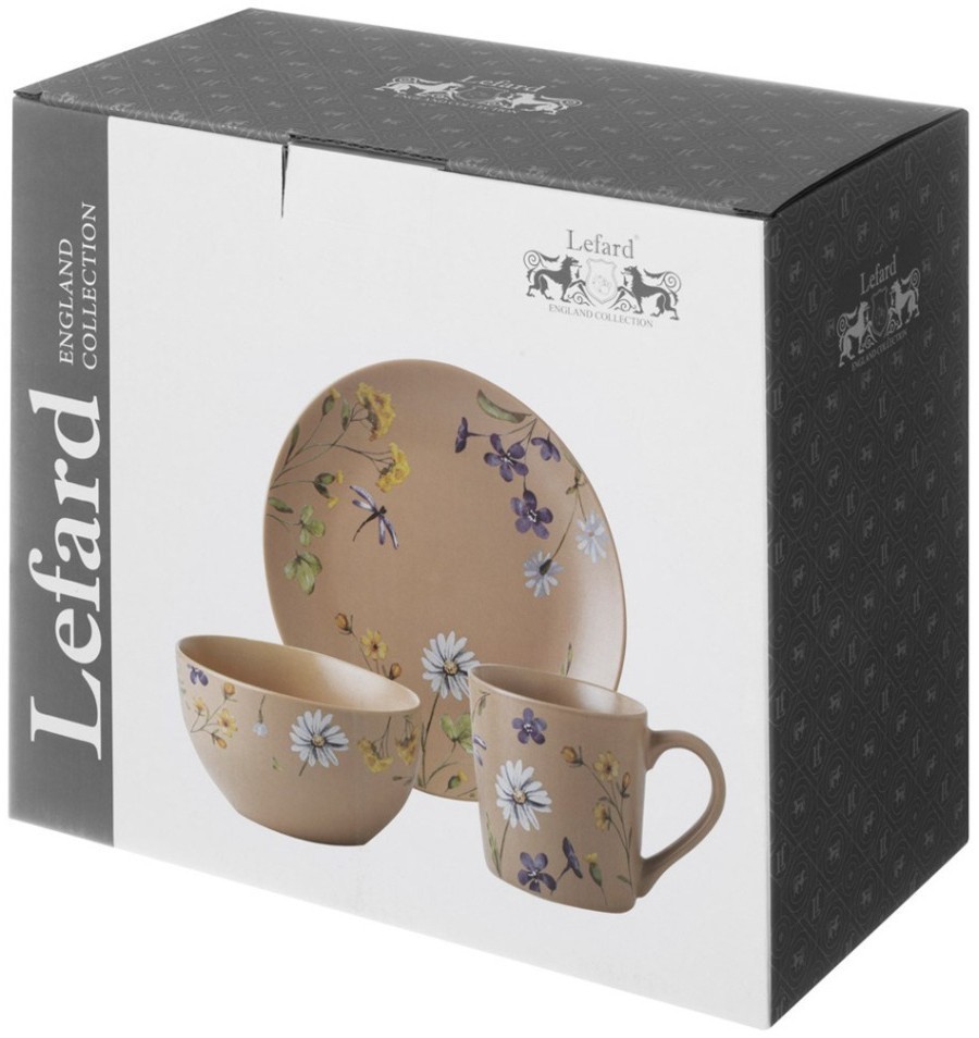 Набор посуды lefard "flowers" 3 предмета: кружка 390мл, салатник 640мл, тарелка 20,5см (260-1085)