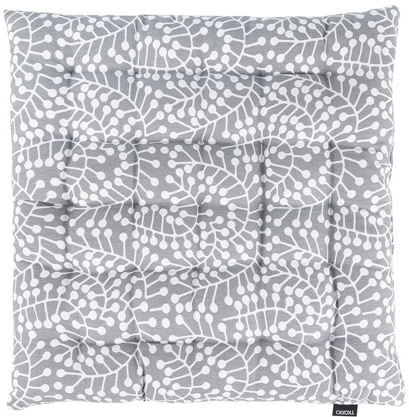 Подушка на стул из хлопка серого цвета с принтом Спелая Смородина из коллекции scandinavian touch, 40х40 см (73549)