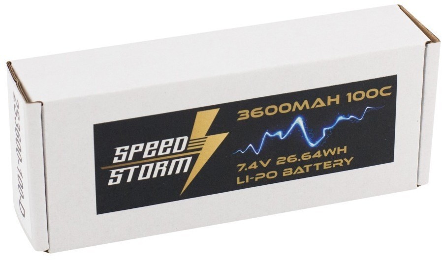 Аккумулятор Speed Storm Li-Po 7.4V 100C 3600 mAh Hard Case разъем T-plug (Deans) (SS-2S3600-100-D)