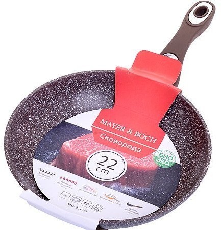 Сковородка 22 см мрам/крошка с руч МВ (30438)