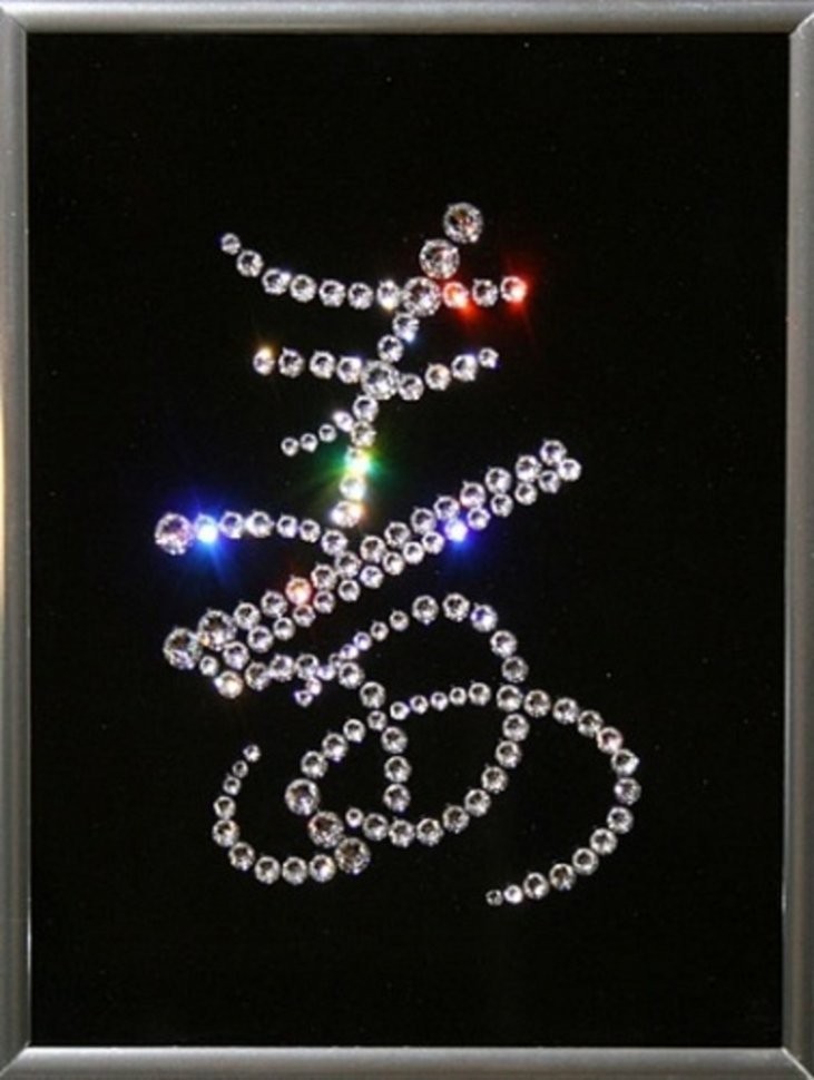 Картина Иероглиф Долголетие с кристаллами Swarovski (1524)