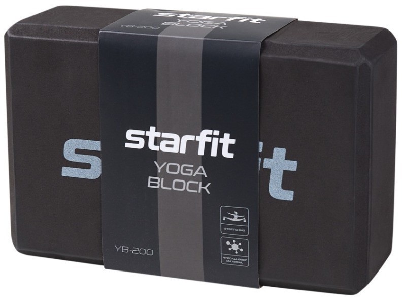 Блок для йоги STARFIT YB-200 EVA, черный (2113204)