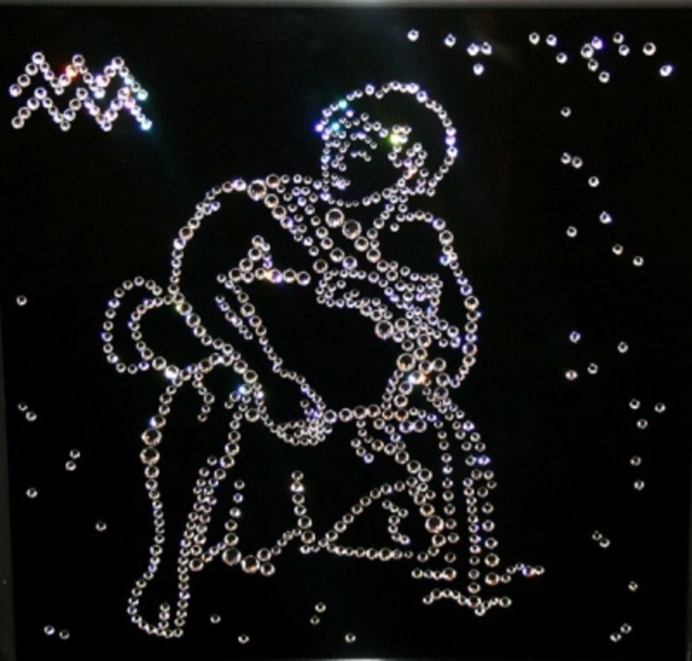 Картина Водолей 25х25 см с кристаллами Swarovski (1317)