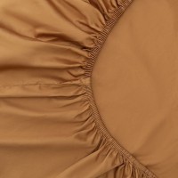Простыня на резинке из сатина из коллекции meditation, caramel, 180х200х30 см (77756)