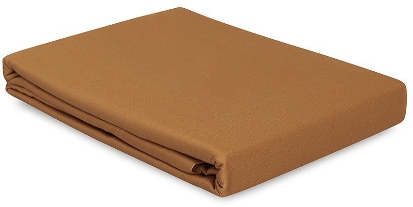 Простыня на резинке из сатина из коллекции meditation, caramel, 180х200х30 см (77756)