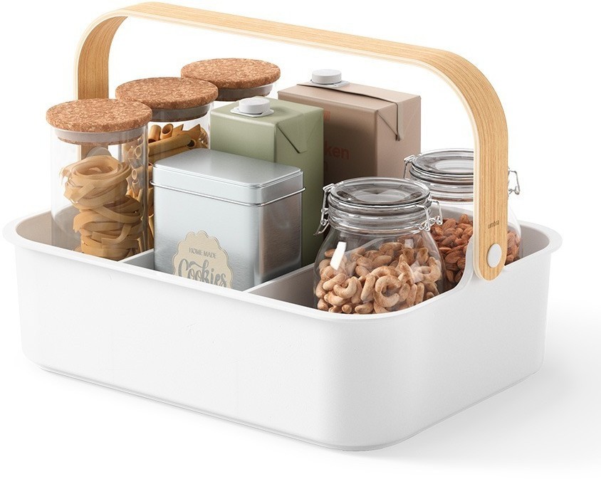 Органайзер bellwood, 37х27 см, белый/натуральное дерево (76808)