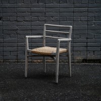 Полукресло ANOA ARM CHAIR GREY, Тиковое дерево, GREY RUBIO, ROOMERS FURNITURE