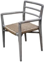 Полукресло ANOA ARM CHAIR GREY, Тиковое дерево, GREY RUBIO, ROOMERS FURNITURE