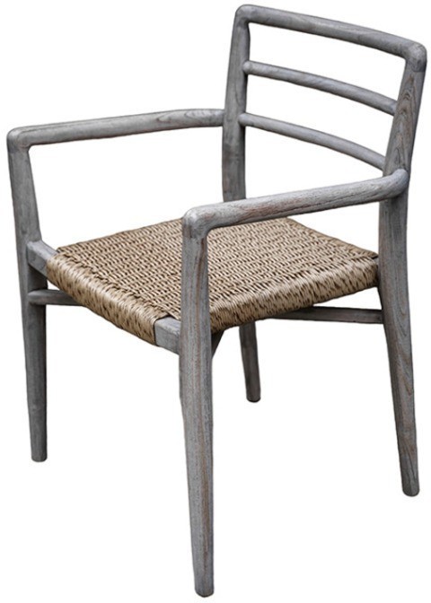 Полукресло ANOA ARM CHAIR GREY, Тиковое дерево, GREY RUBIO, ROOMERS FURNITURE