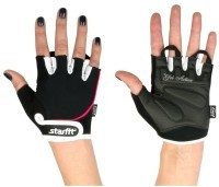 Перчатки для фитнеса SU-111, черный/белый/розовый (165013)