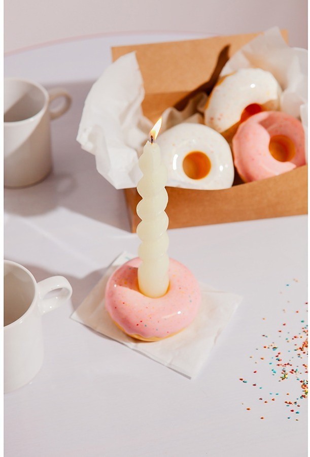 Подсвечник fast food, donut, D7 см, розовый (78950)