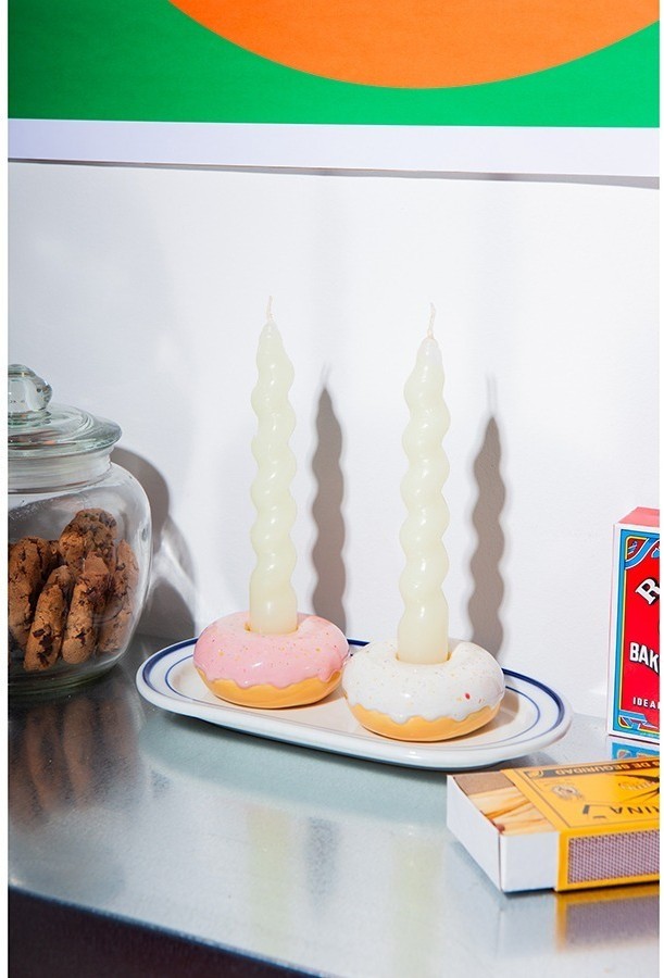 Подсвечник fast food, donut, D7 см, розовый (78950)