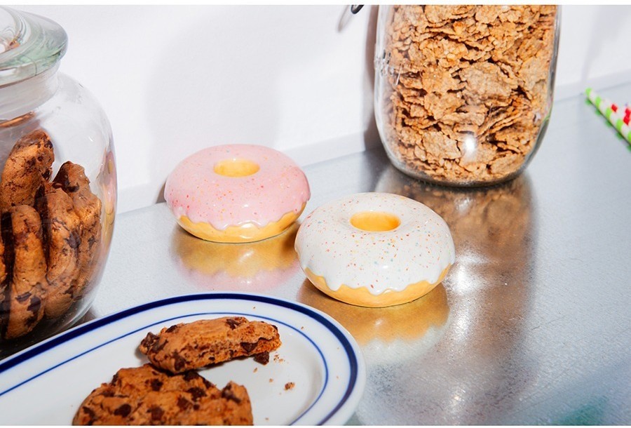 Подсвечник fast food, donut, D7 см, розовый (78950)