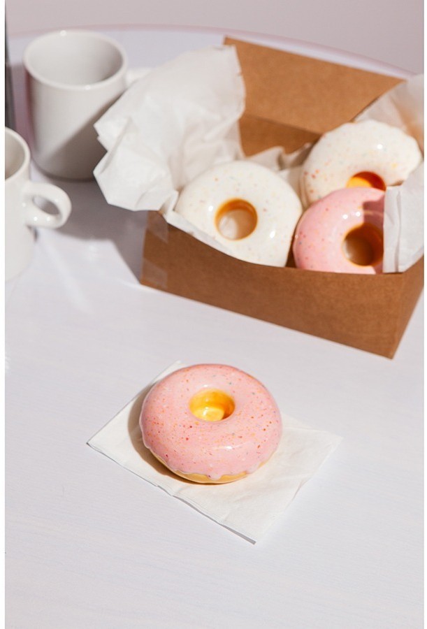 Подсвечник fast food, donut, D7 см, розовый (78950)