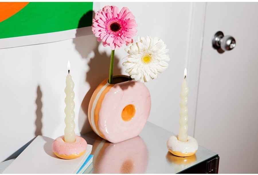 Подсвечник fast food, donut, D7 см, розовый (78950)