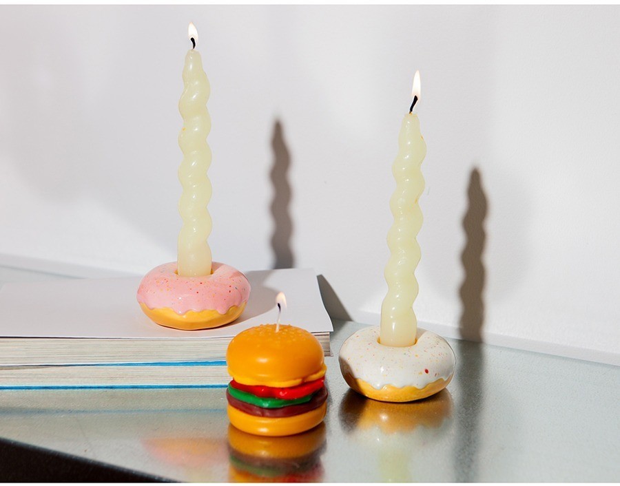 Подсвечник fast food, donut, D7 см, розовый (78950)