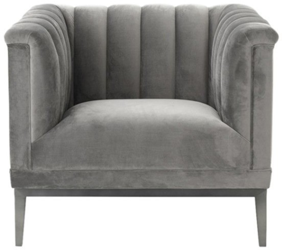 Кресло Арам S0280-1D/AR108-34#grey, Нержавеющая сталь, бархат, dark grey, ROOMERS FURNITURE