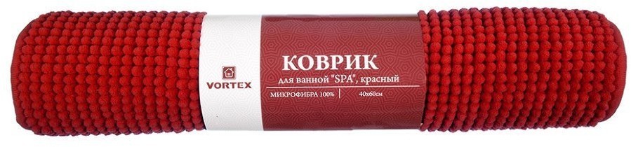 Коврик для ванной Vortex Spa 40х60 см красный 24122 (63132)