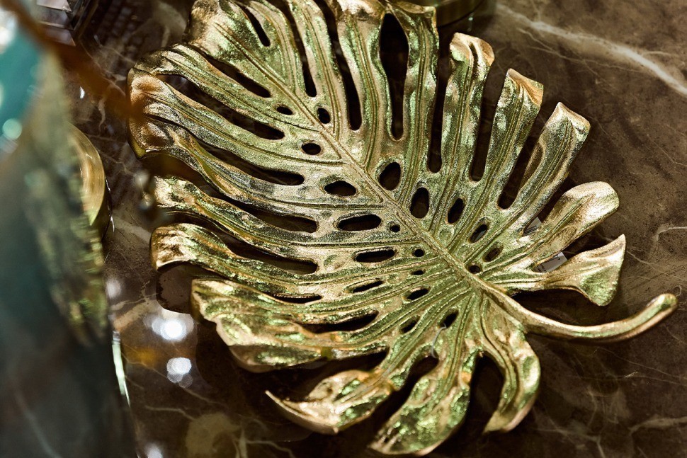 Блюдо декор. "Лист монстеры" золото 40*30*4,25см (TT-00005346)