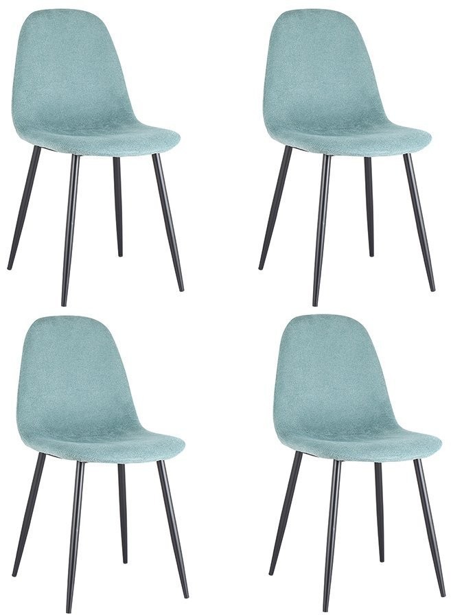 Набор из 4 стульев breeze, фактурный шенилл, светло-бирюзовые (74194)