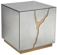 Стол журнальный зеркальный с золотым декором 55*55*61см (TT-00011861)