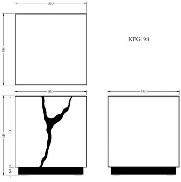 Стол журнальный зеркальный с золотым декором 55*55*61см (TT-00011861)