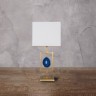 Лампа настольная MT3486-1, металл, текстиль, white, gold, blue, ROOMERS FURNITURE