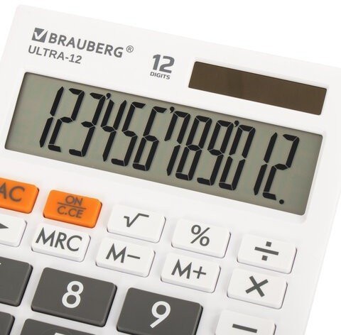 Калькулятор настольный Brauberg Ultra-12-WT 12 разрядов 250496 (86052)