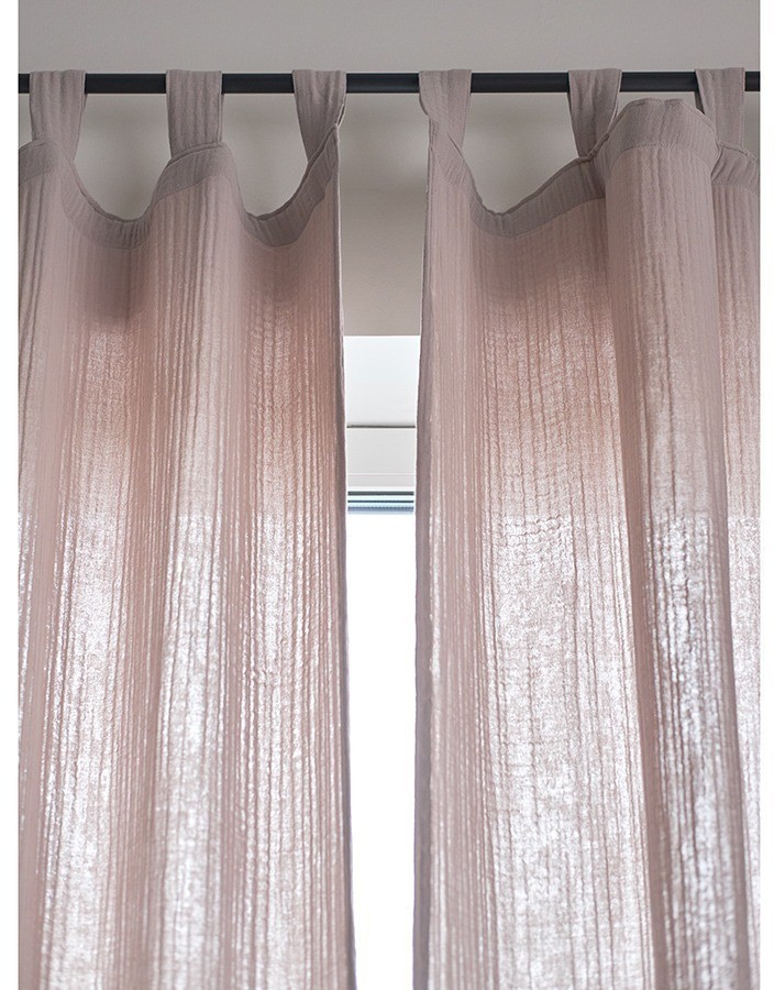 Штора из муслина бежево-серого цвета из коллекции essential, 150х290 см (77781)