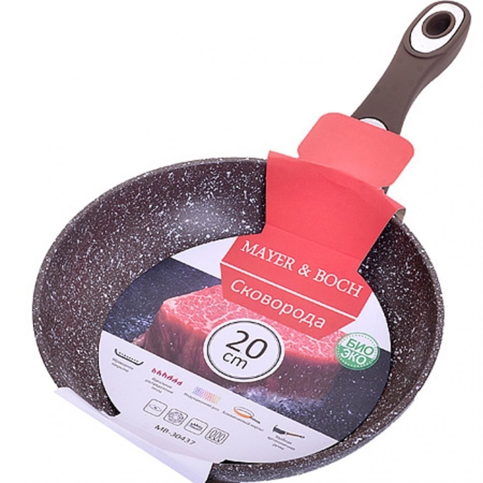 Сковородка 20 см мрам/крошка с руч МВ (30437)