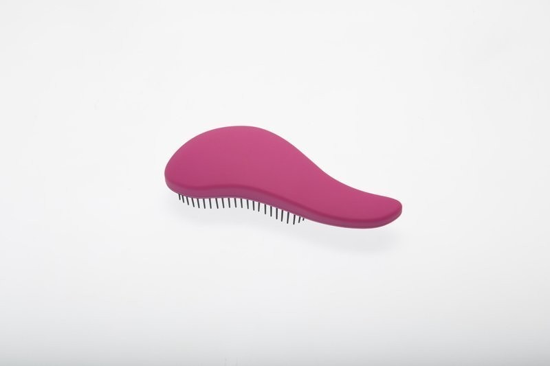 Щетка массажная DEWAL BEAUTY, для легкого расчесывания волос, мини с ручкой  цвет розово-черный (52534)