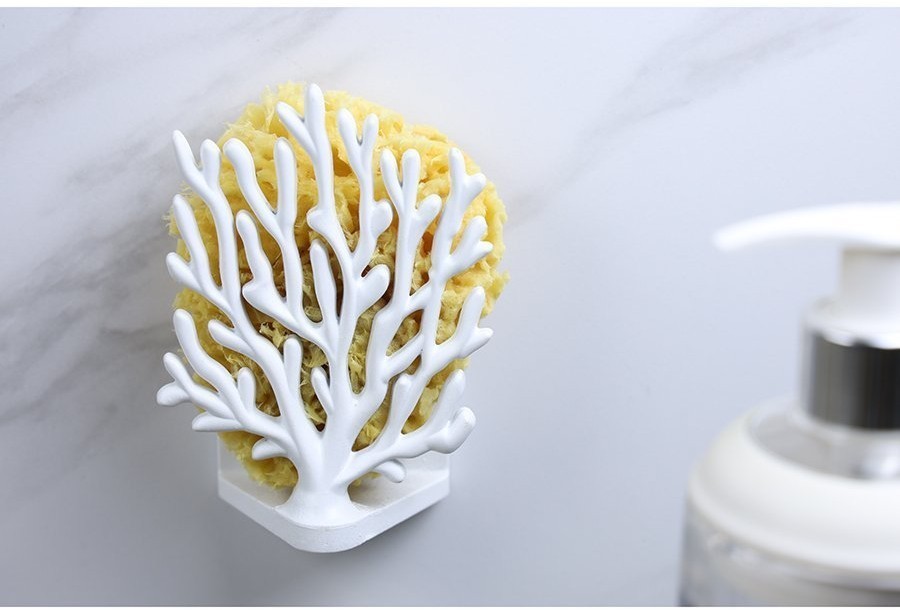 Держатель для мочалок coral sponge, белый (68787)