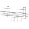 Полка в ванную 4 крючка (33*12,5*21см) белая (АЛТ12)