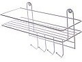 Полка в ванную 4 крючка (33*12,5*21см) белая (АЛТ12)