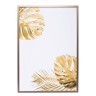 Холст "Золотые листья монстеры-1" 100х70 см, багет( латунь),поталь (TT-00010788)