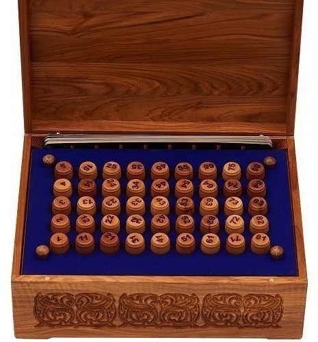 Лото в резной шкатулке из ясеня "Поединок Пересвета с Челубеем на Куликовом поле" (29970)