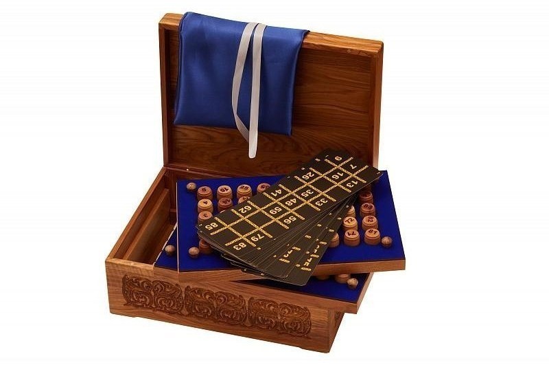 Лото в резной шкатулке из ясеня "Поединок Пересвета с Челубеем на Куликовом поле" (29970)