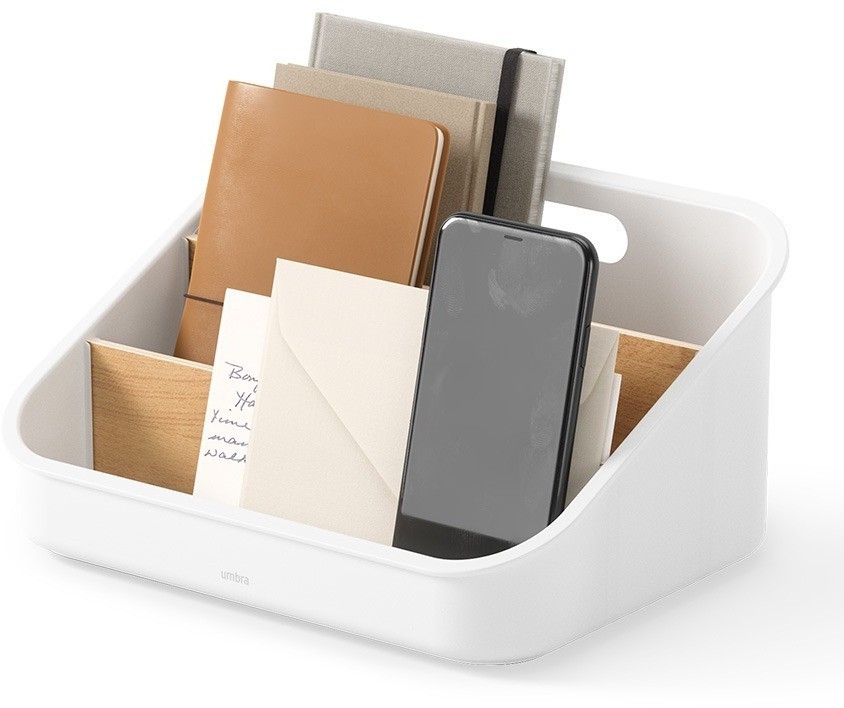 Органайзер bellwood, 26х13 см, белый/натуральное дерево (76806)