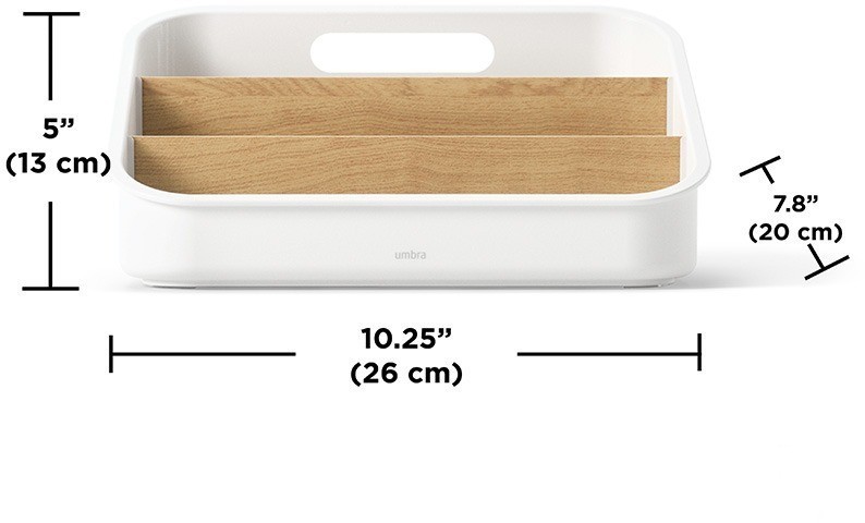 Органайзер bellwood, 26х13 см, белый/натуральное дерево (76806)