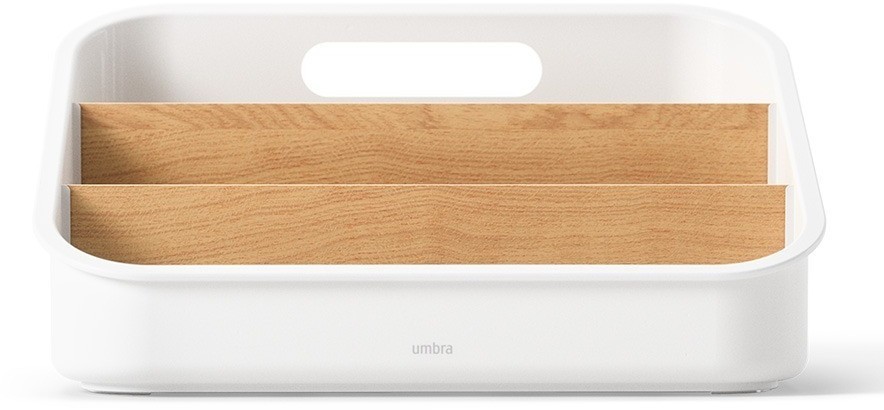 Органайзер bellwood, 26х13 см, белый/натуральное дерево (76806)