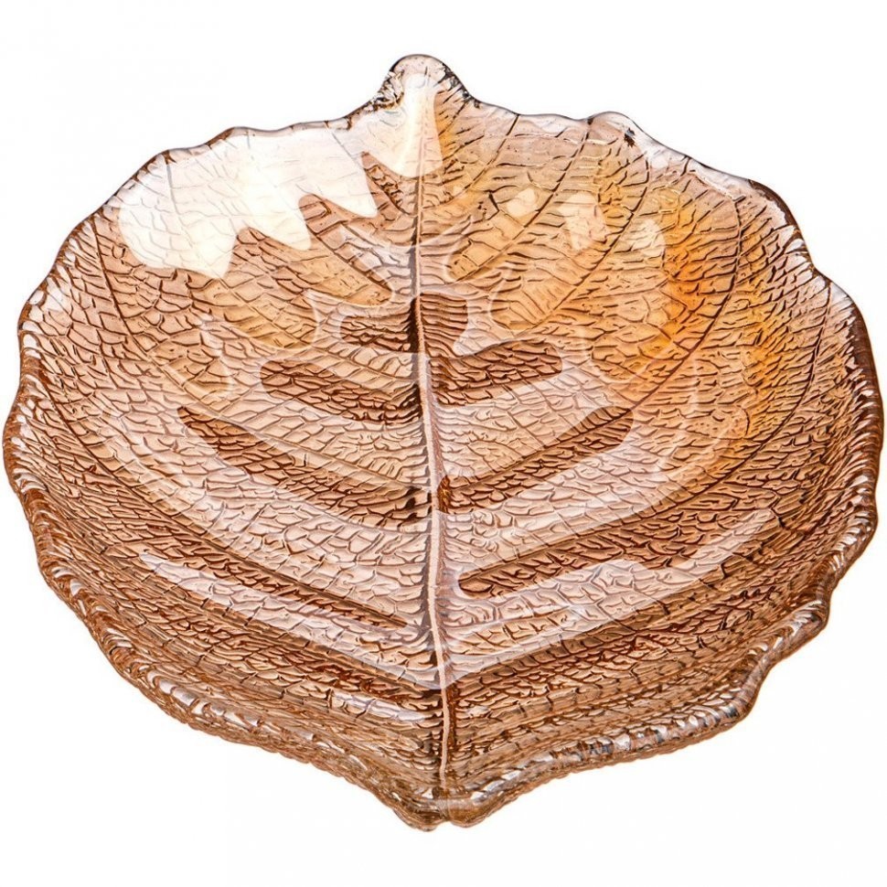 Блюдо "luster leaf" amber 28см без упаковки (мал 6шт) АКСАМ (339-108)