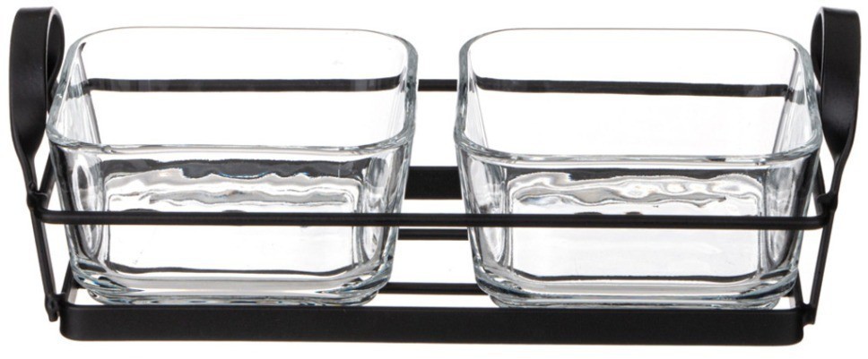 Менажница 2 секции на метал. подставке Agness (172-157)