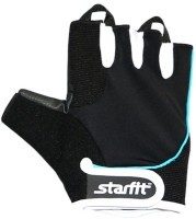 Перчатки для фитнеса SU-111, черный/белый/голубой (165016)