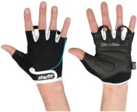 Перчатки для фитнеса SU-111, черный/белый/голубой (165016)