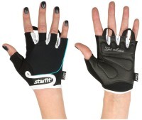 Перчатки для фитнеса SU-111, черный/белый/голубой (165016)