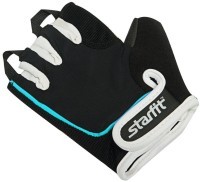 Перчатки для фитнеса SU-111, черный/белый/голубой (165016)